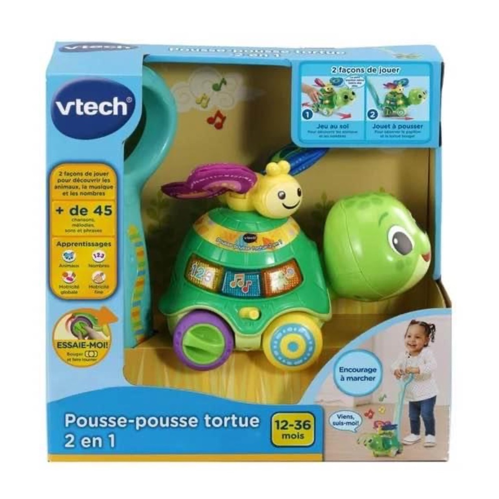 BRAND NEW baby toddler vtech 2n1 toddle and talk turtle toy (12-36M) FRENCH ONLY